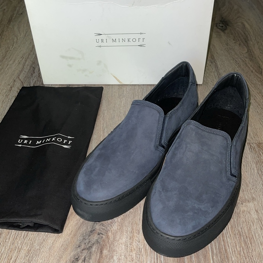 URI Minkoff Men’s Navy Blue ‘Canal’ Loafers Size 10